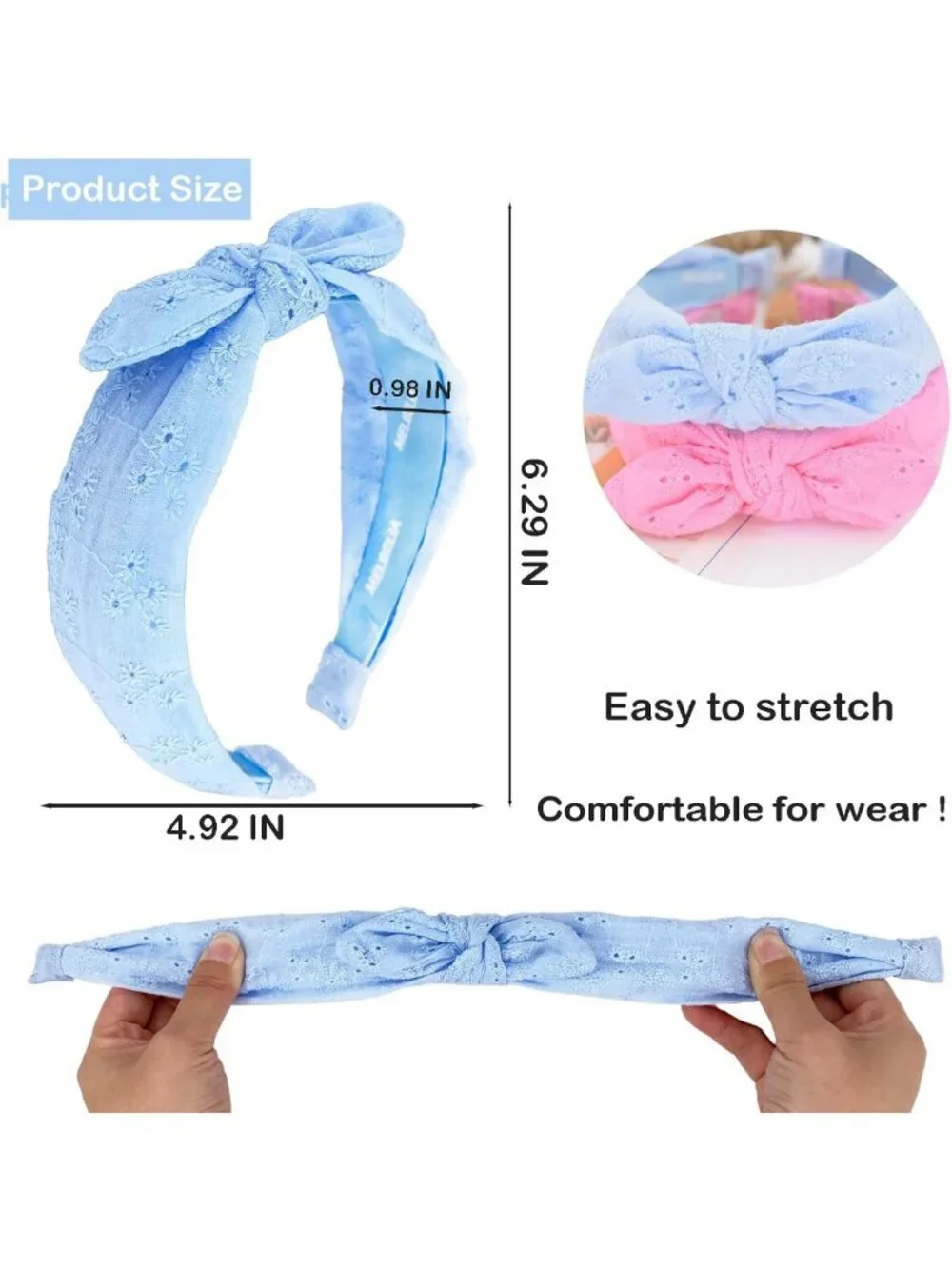 Cute Toddler Headbands with Bow - Non-Slip Hair Accessories for Girls & Women (2